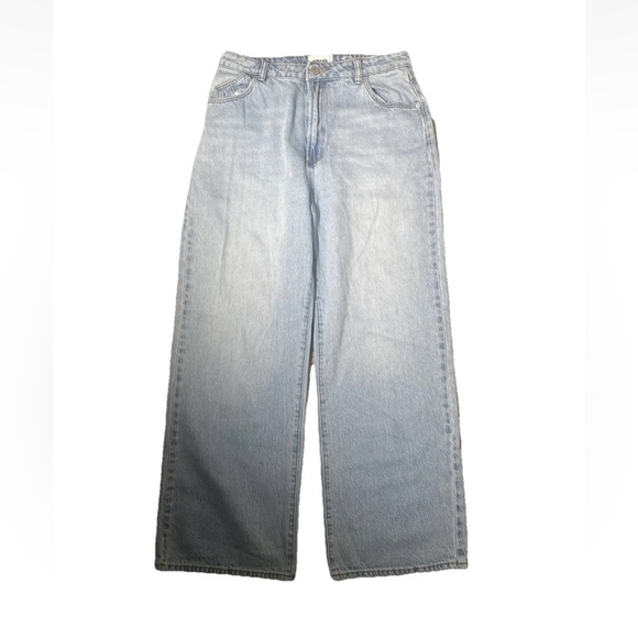Rollas Heidi High Rise Loose Fit Wide Leg Straight Jeans Light Wash Womens Sz 30 - Picture 5 of 16